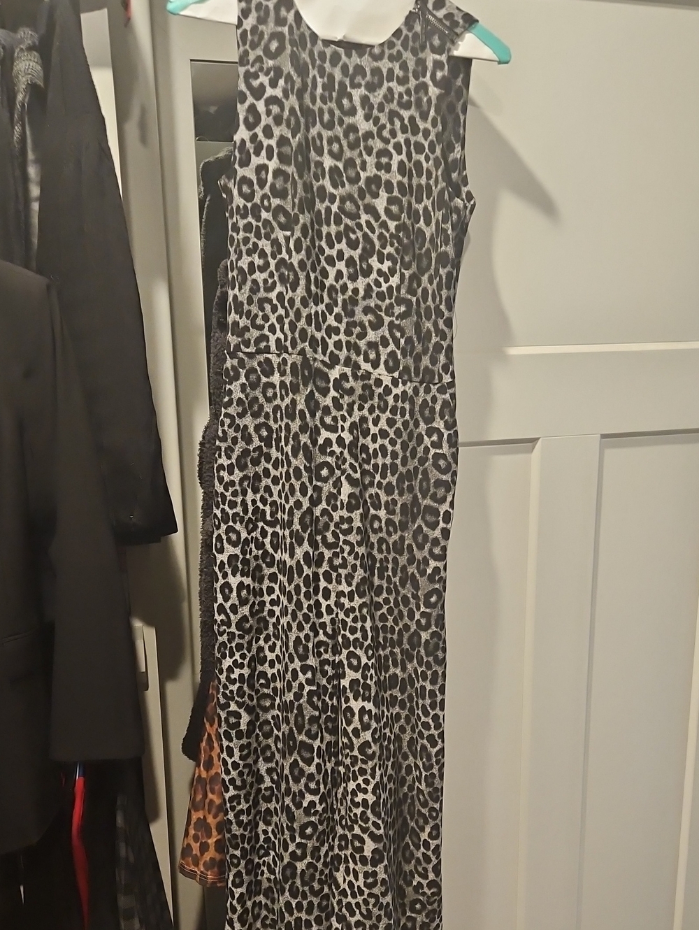 Michael Kors Sleeveless Black and White Leopard Print Jumpsuit